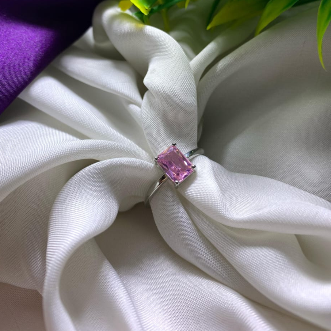 Silver Plates American Diamond Stones ring