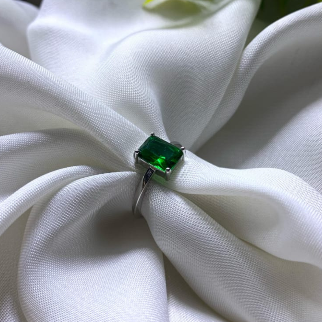 Silver Plates American Diamond Stones ring