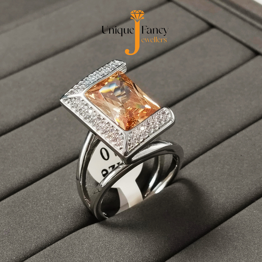 One Caret American Diamond Stones Ring 06